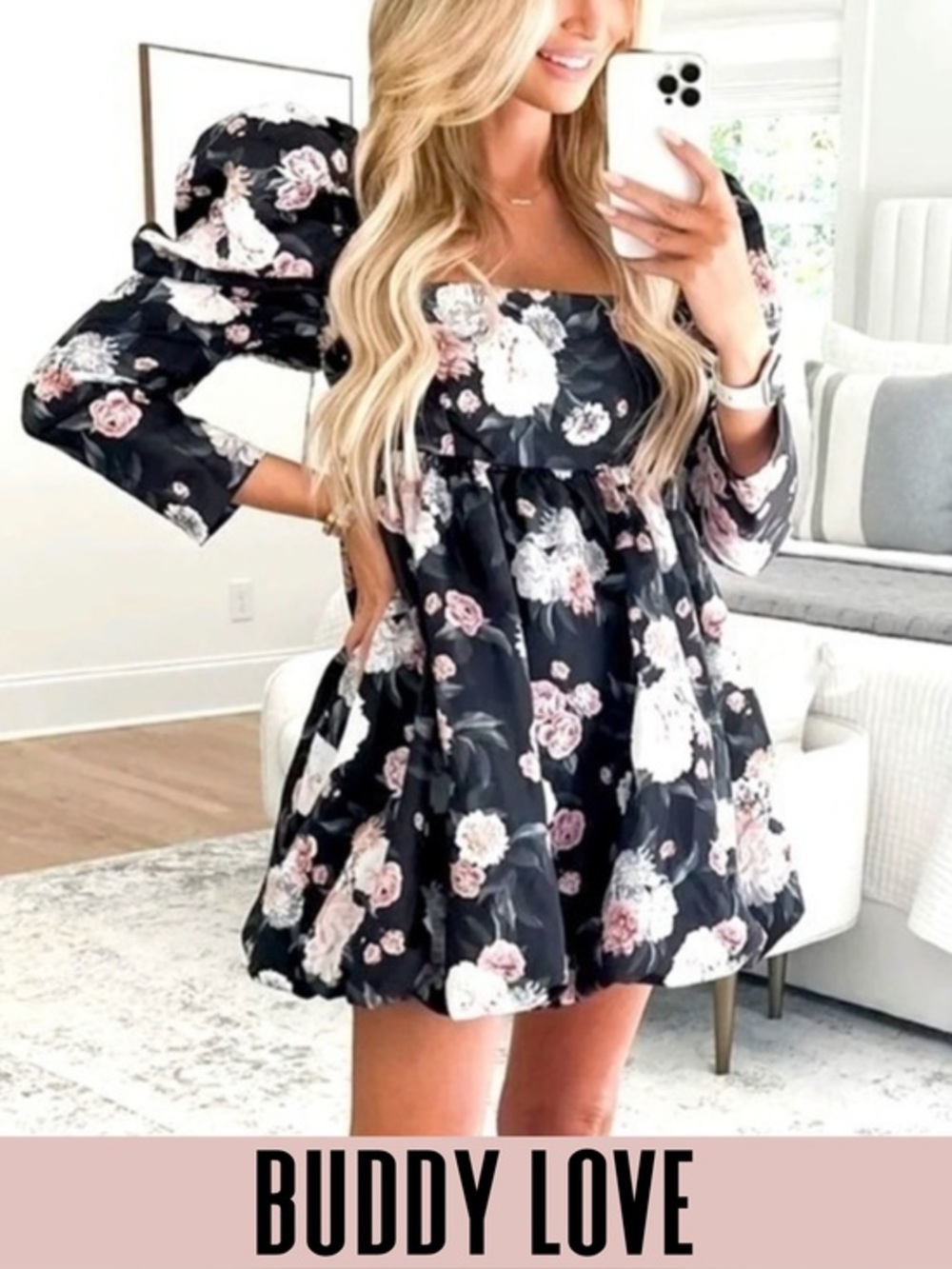Buddy Love mini dress floral spring summer babydoll XS